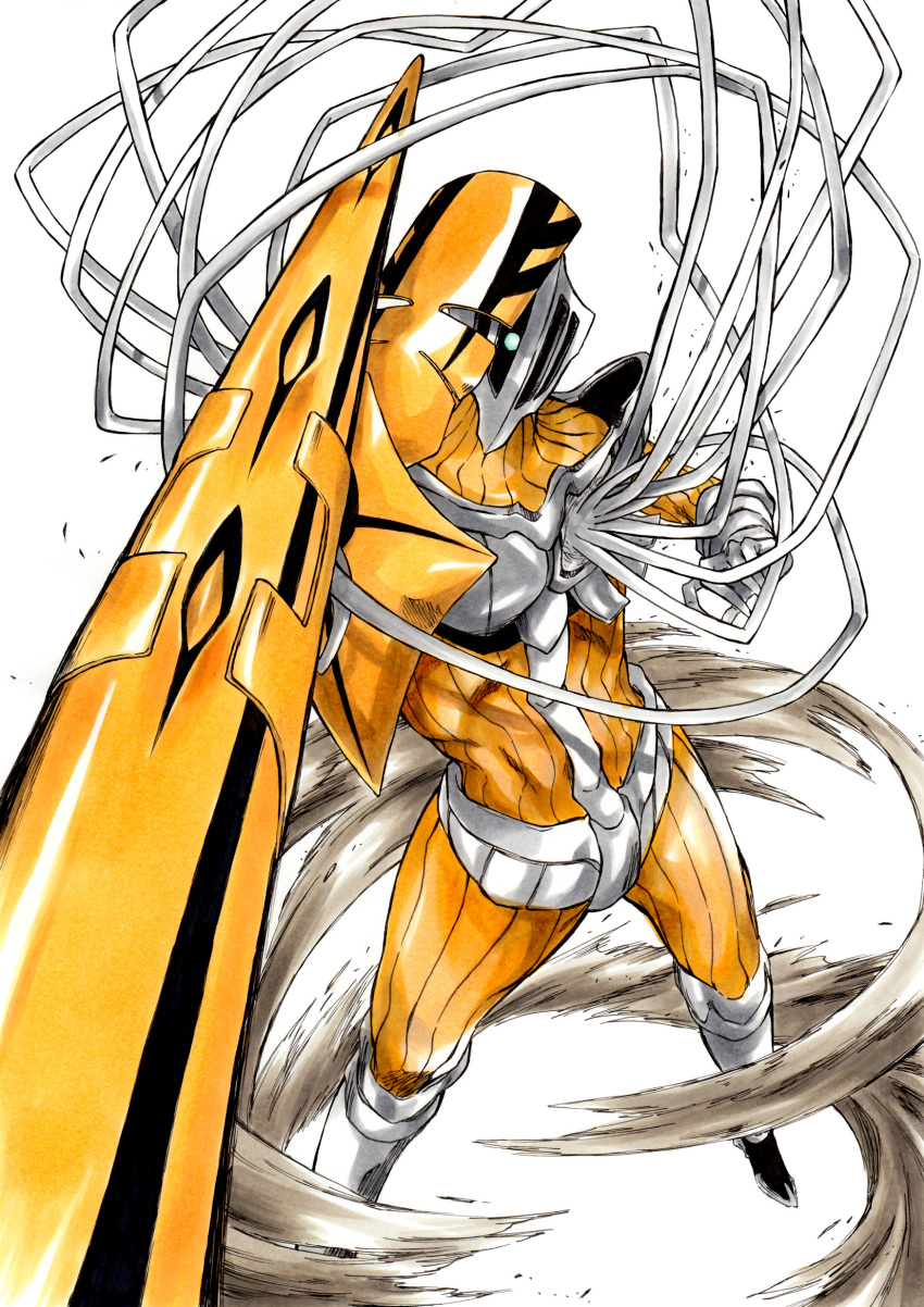 1boy, absurdres, bankai, bg9, bleach, bleach:_sennen_kessen-hen, commentary_request, fighting_stance