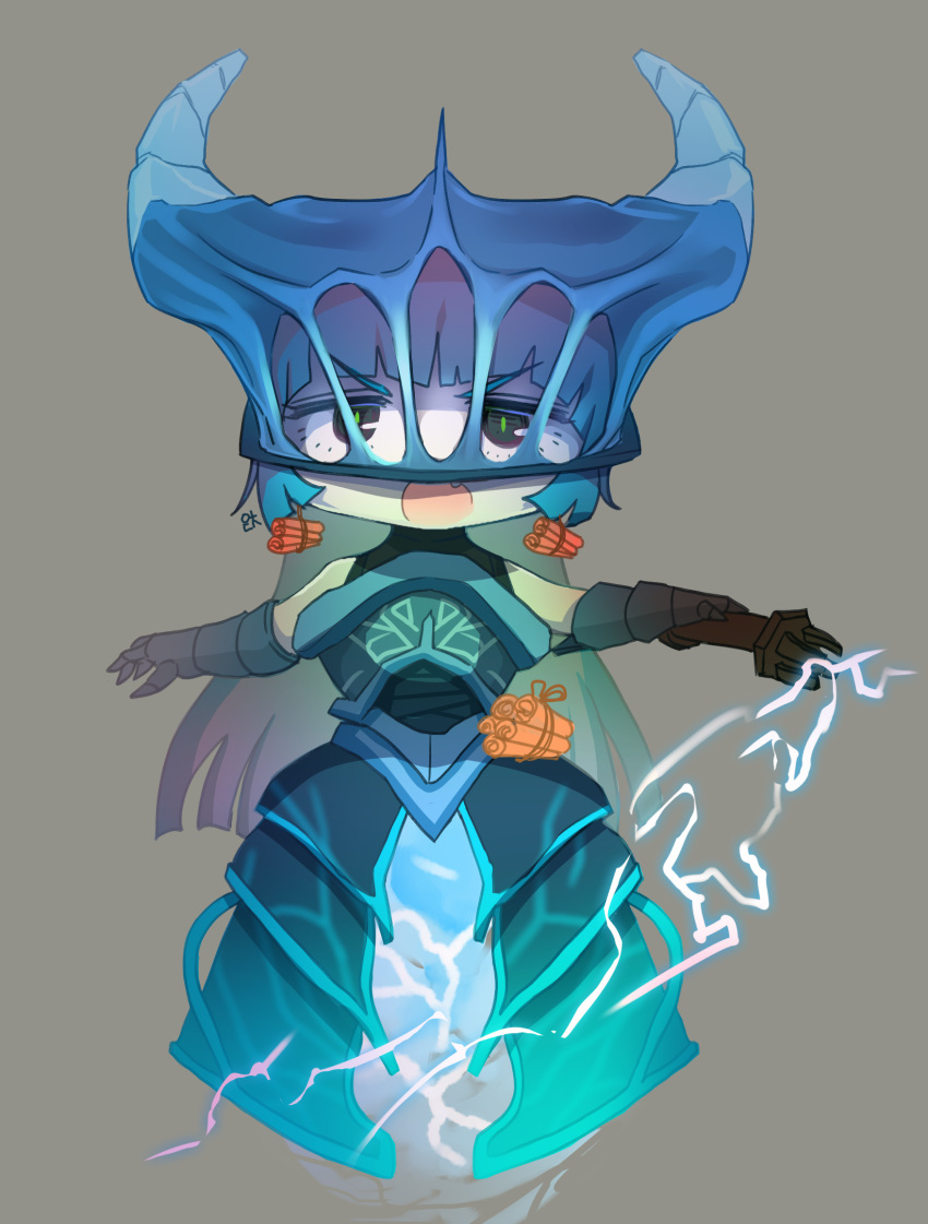 1girl, arm_guards, black_eyes, blue_dress, blue_eyes, blunt_bangs, dota_(series), dota_2