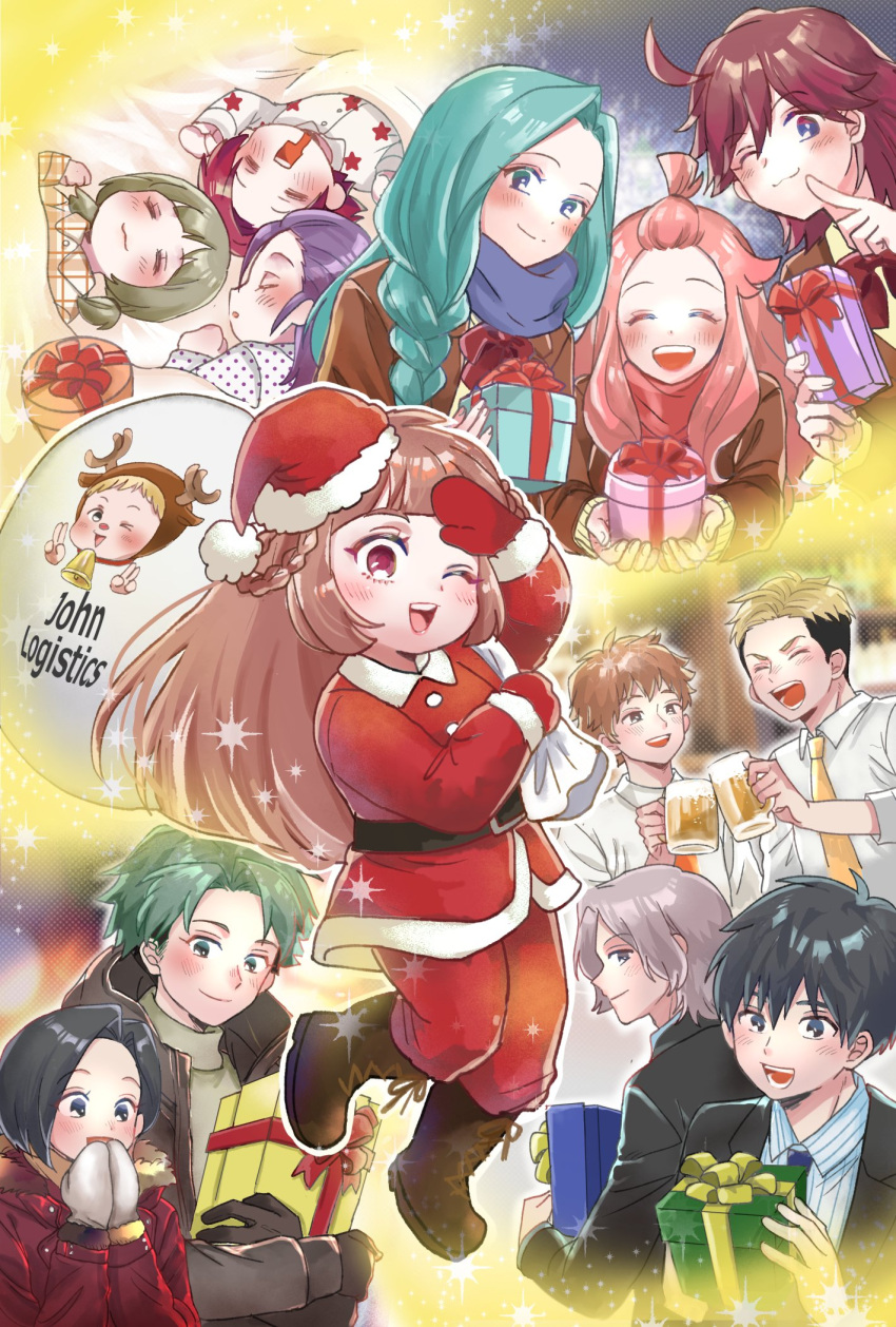 6+boys, 6+girls, ;3, ;d, aged_down, ahoge, akamatsu_(etra-chan_wa_mita!), akane_(etra-chan_wa_mita!)