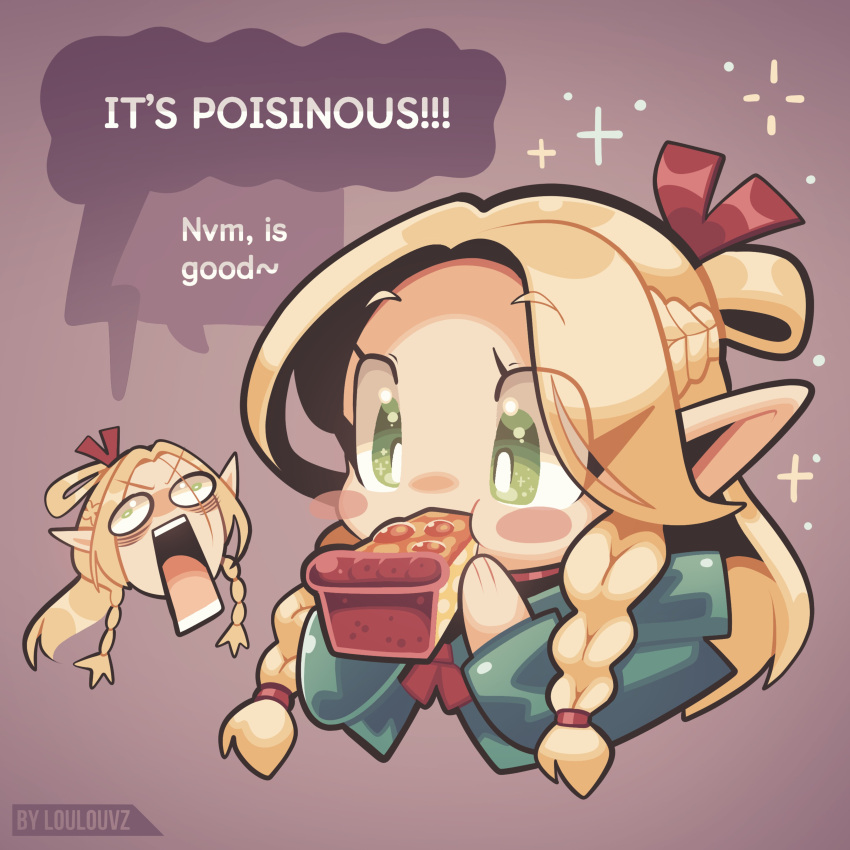 1girl, :t, absurdres, artist_name, before_and_after, biting, blonde_hair, blue_capelet