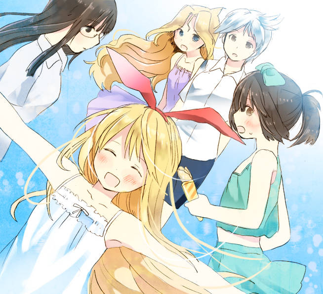 armpits, flat_chest, inoue_jun, kunihiro_hajime, ryuumonbuchi_touka, saki, sawamura_tomoki, smile