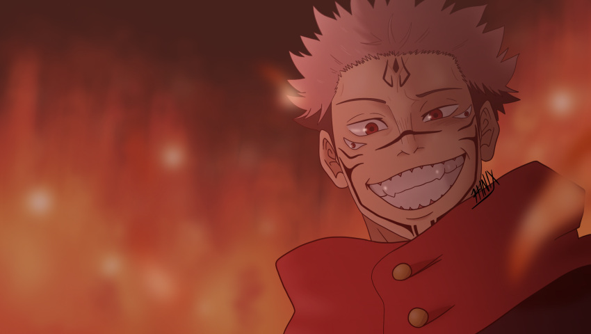 boy, demon, itadori_yuji, jujutsu_kaisen, ryoumen_sukuna_(jujutsu_kaisen)
