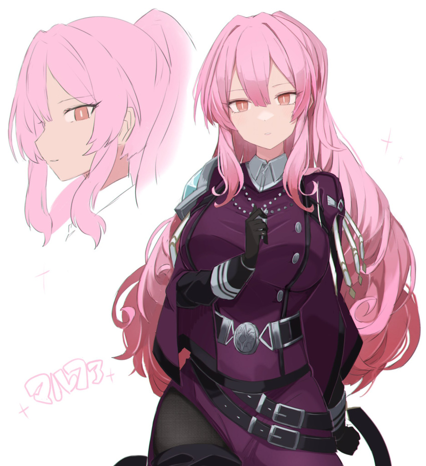 1girl, belt, black_gloves, breasts, character_name, collared_shirt, duel_monster, exosister_martha