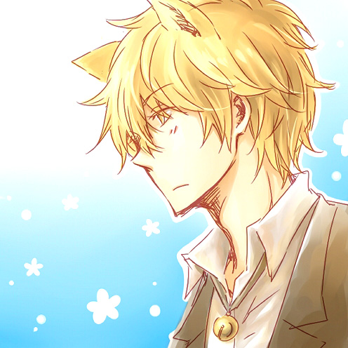 animal_ears, blonde_hair, durarara!!, heiwajima_shizuo, lowres, male, sleepy69, solo, yellow_eyes
