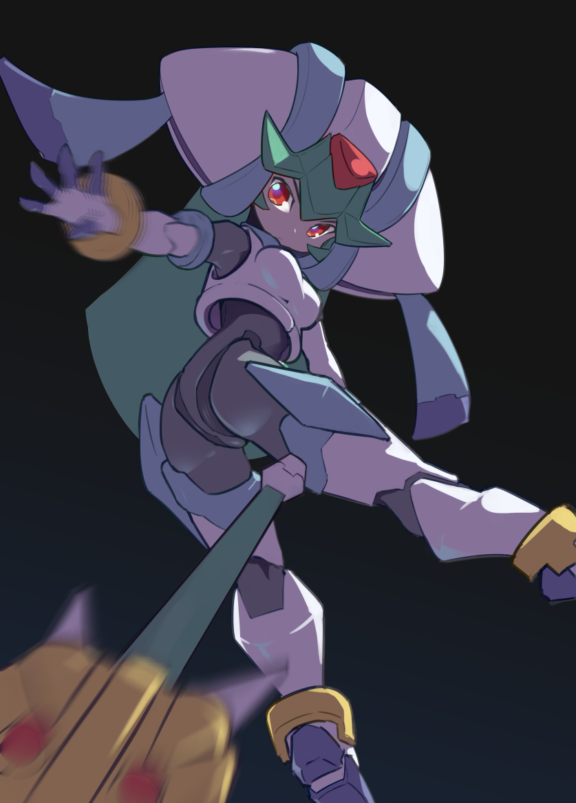 1girl, armor, blurry, blurry_foreground, breasts, crop_top, from_behind, grey_hair