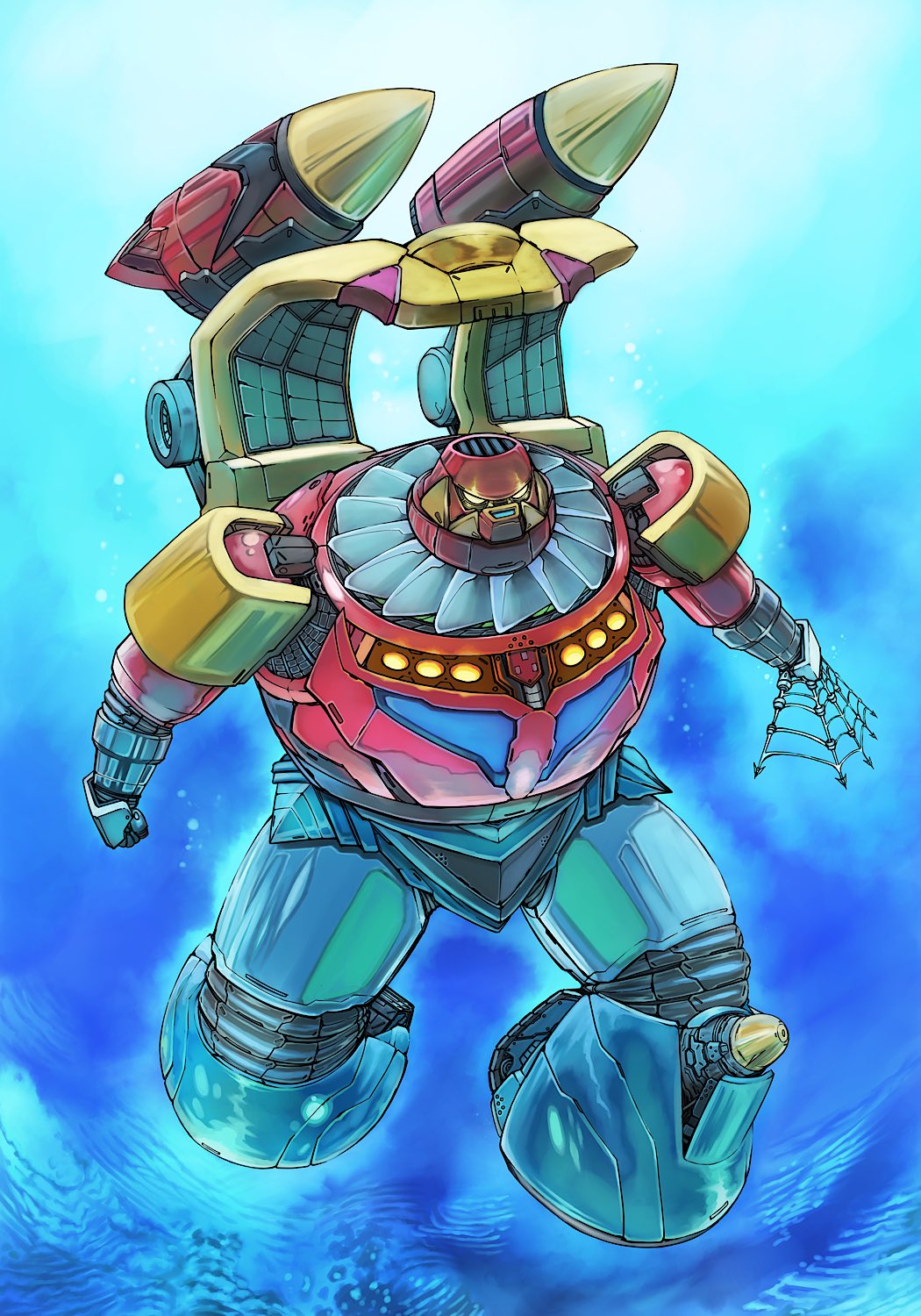 armor, blue_armor, bubble, getter_poseidon, getter_robo, getter_robo_g, highres, joints