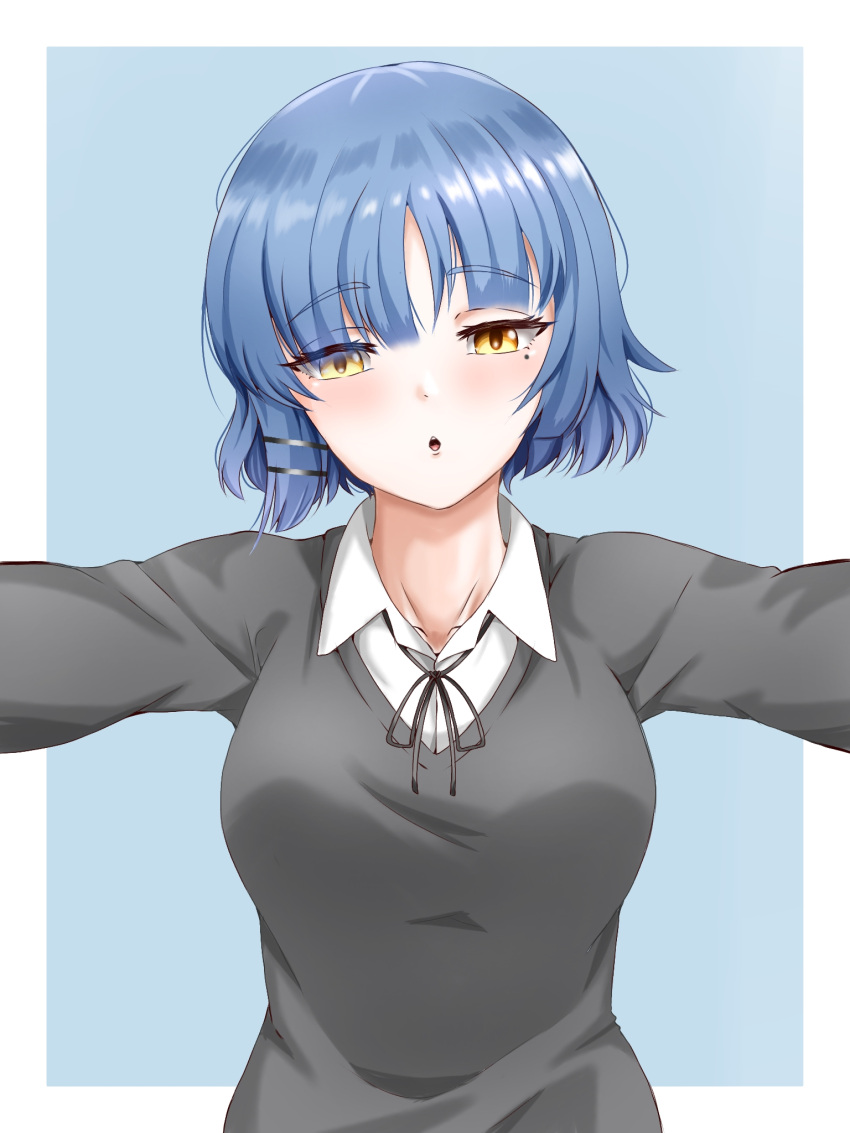 1girl, bocchi_the_rock!, breasts, gomi_ningen_(81848656), hair_ornament, hairpin, highres, large_breasts