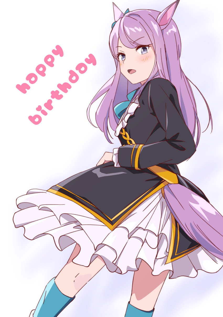 1girl, absurdres, animal_ears, black_jacket, blush, bow, ear_bow, from_behind