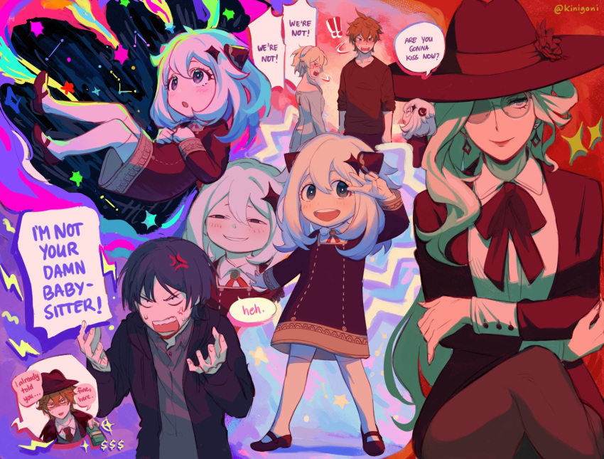 angry, anya_(spy_x_family), anya_(spy_x_family)_(cosplay), black_dress, black_hair, black_jacket, black_shirt, blonde_hair