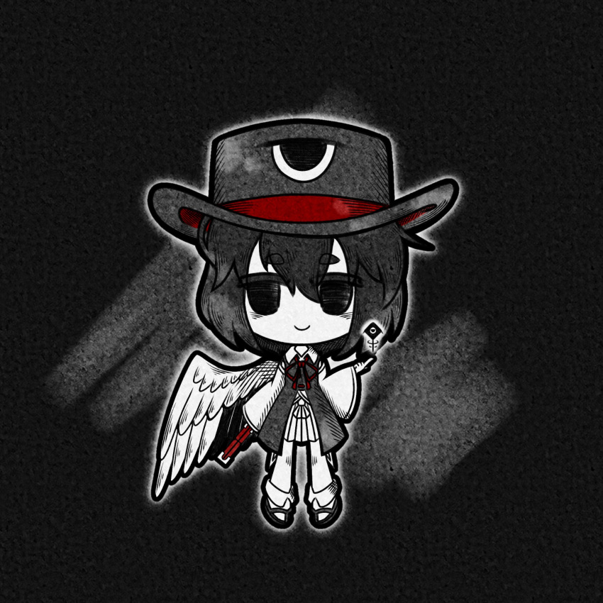 1other, androgynous, chibi, closed_mouth, collared_shirt, cosplay, empty_eyes, enraku_tsubakura