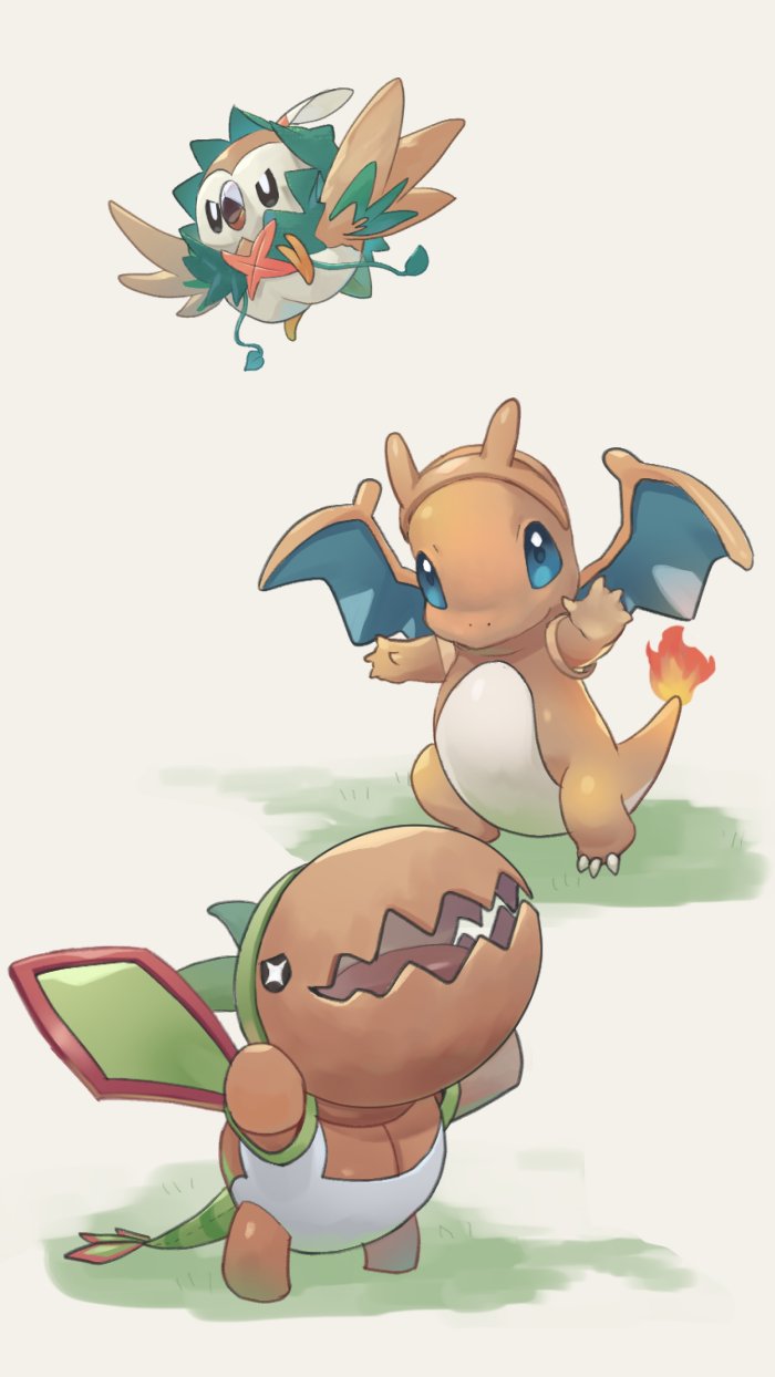 :o, black_eyes, blue_eyes, charizard, charizard_(cosplay), charmander, cosplay, decidueye