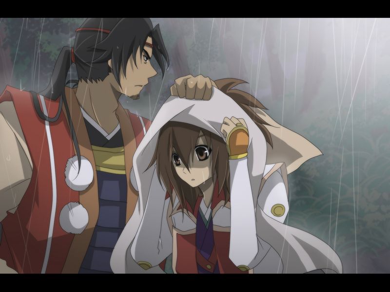 black_eyes, black_hair, brown_eyes, brown_hair, facial_hair, jpeg_artifacts, long_hair, profile
