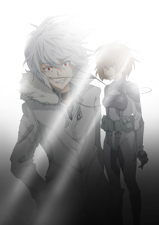 grin, hiropoo, misaka_worst, orange_eyes, smile, to_aru_majutsu_no_index, white_hair