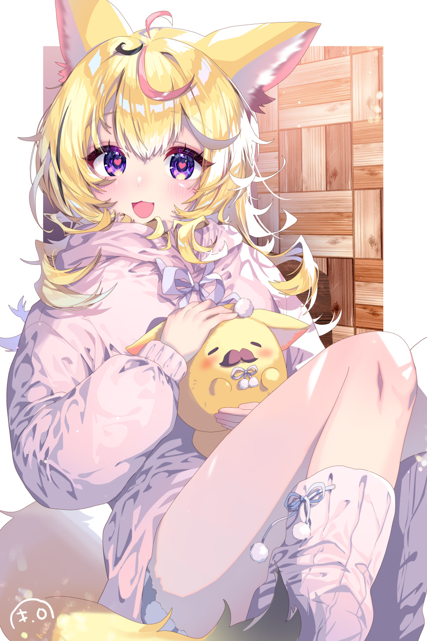 1girl, absurdres, alternate_costume, alternate_hairstyle, animal_ear_fluff, animal_ears, black_hair, blonde_hair