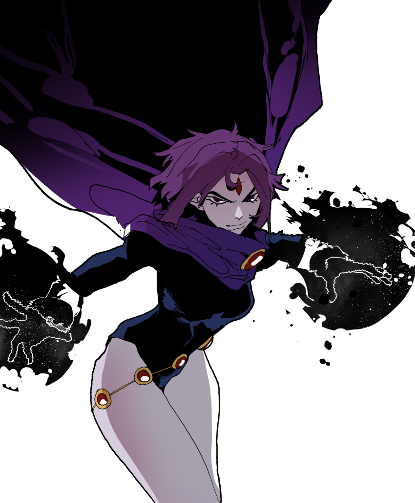 1girl, absurdres, animification, belt, black_leotard, breasts, cloak, closed_mouth