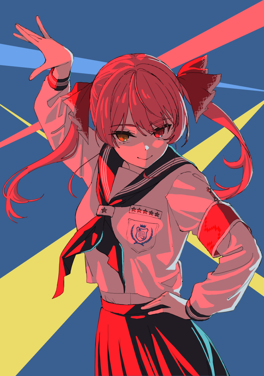 1girl, arm_up, artist_request, dancing, highres, hololive, houshou_marine, long_hair
