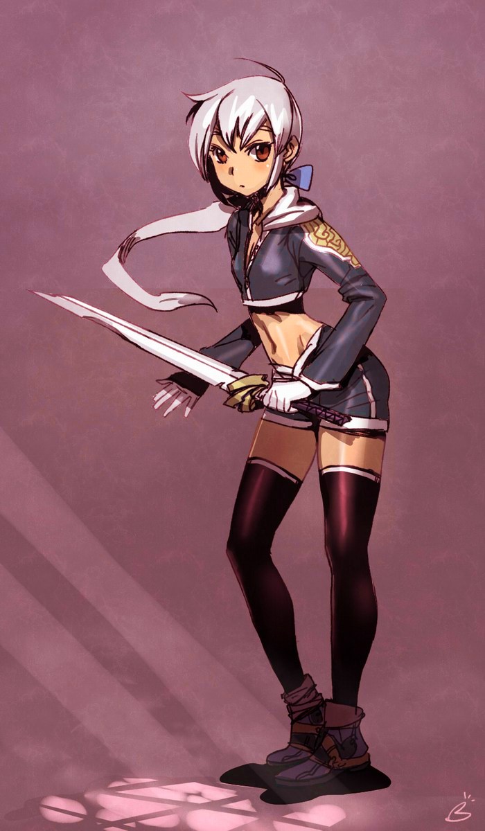 bow, bow_(artist), bow_(bhp), brown_eyes, gloves, hair_bow, highres, legs