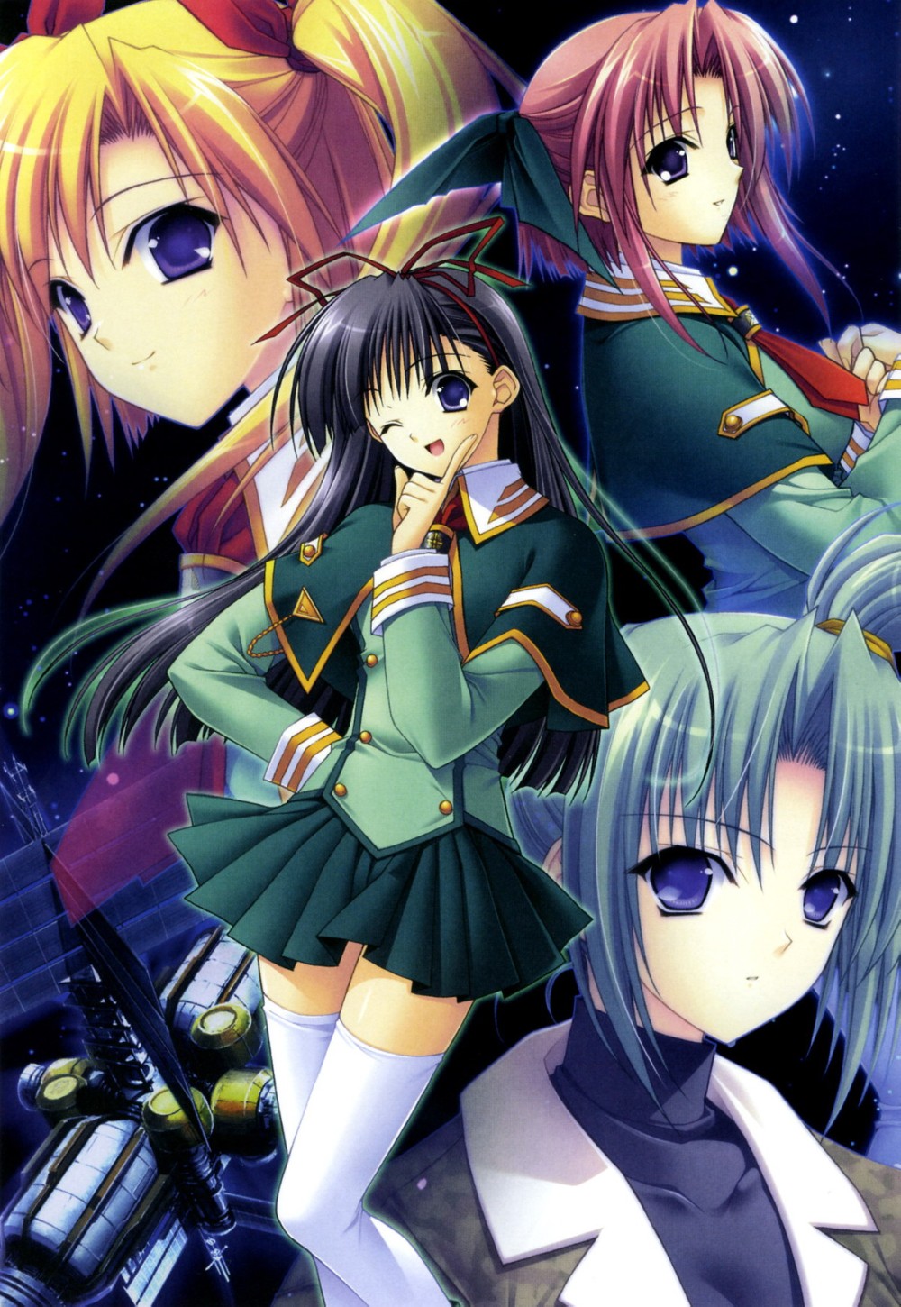morisaki_nao, nagase_sayaka, nitta_aki, soul_link, suzuhira_hiro, thighhighs, yuu_yamanami