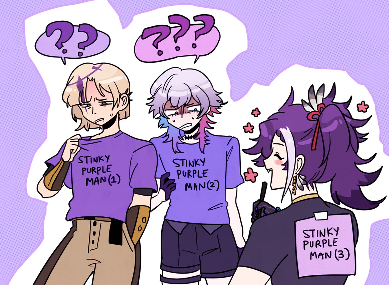 ?, ??, androgynous, banzoin_hakka, black_choker, black_shirt, black_shorts, blonde_hair