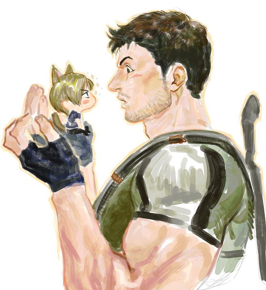 123456dyom, 2boys, animal_ears, black_gloves, black_hair, blush, brown_hair, cat_boy