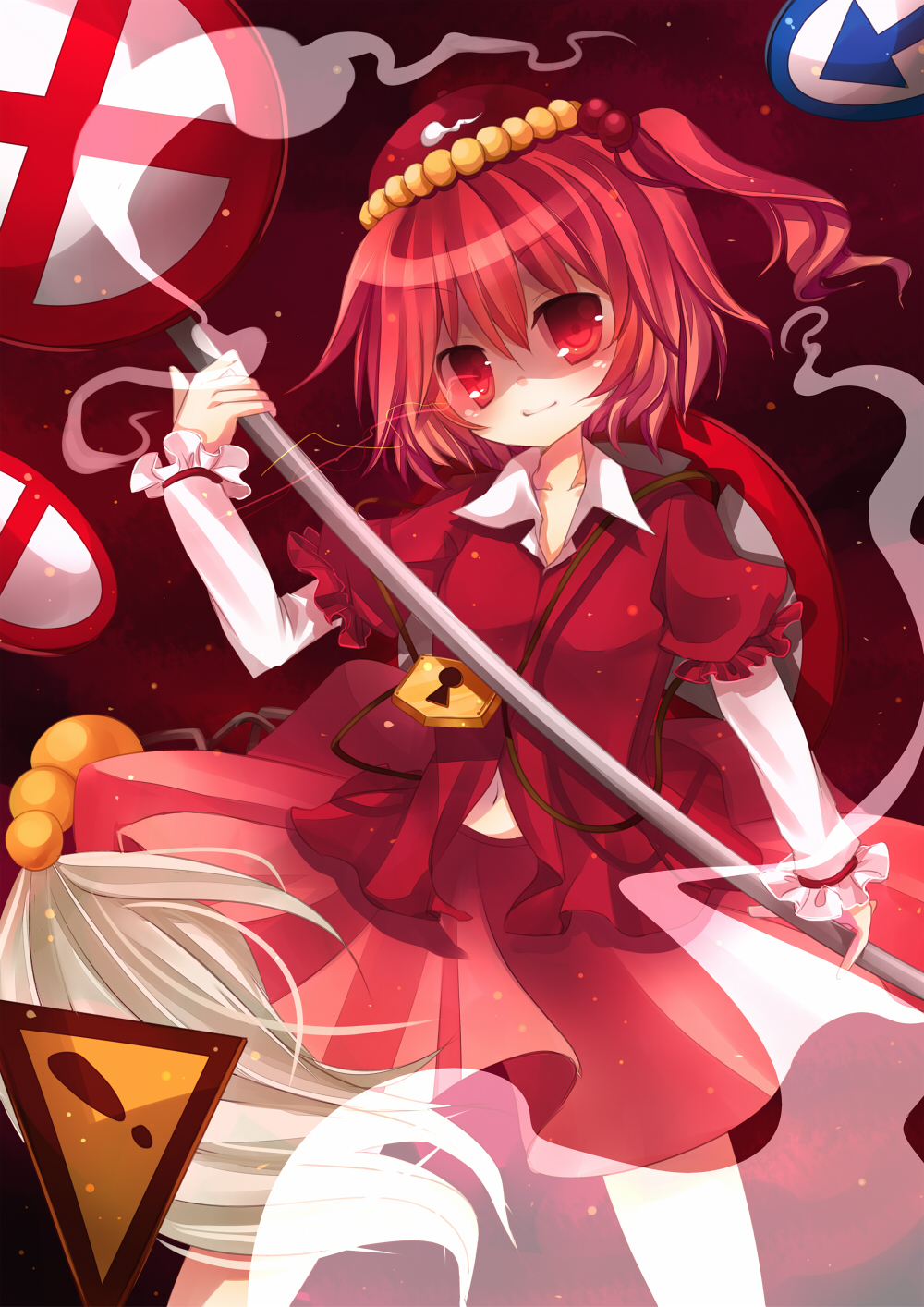 highres, kawashiro_mitori, kusa, original, red_hair, redhead, solo, touhou