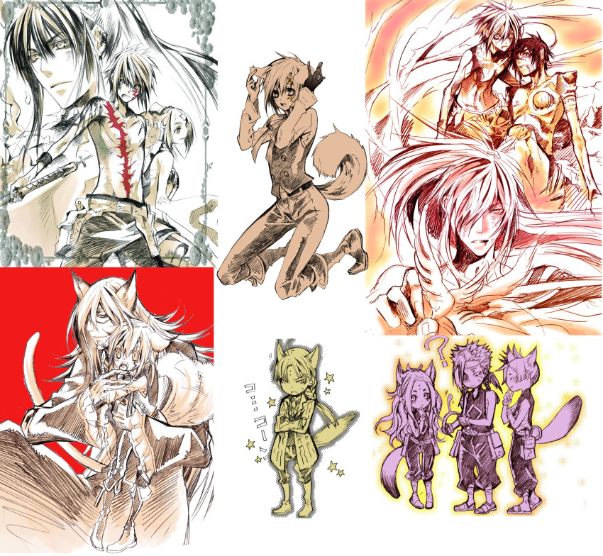 alma_karma, bad_id, cross_marian, d.gray-man, highres, howard_link, kanda_yuu, madarao, sketch, suga-r, sugahara_ryuu, tevak