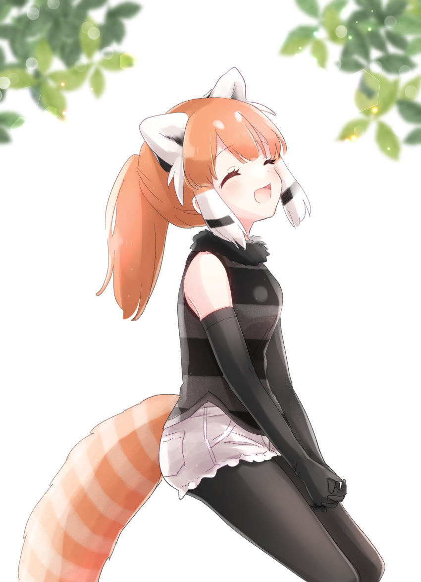 1girl, absurdres, animal_ears, black_hair, brown_hair, elbow_gloves, extra_ears, gloves
