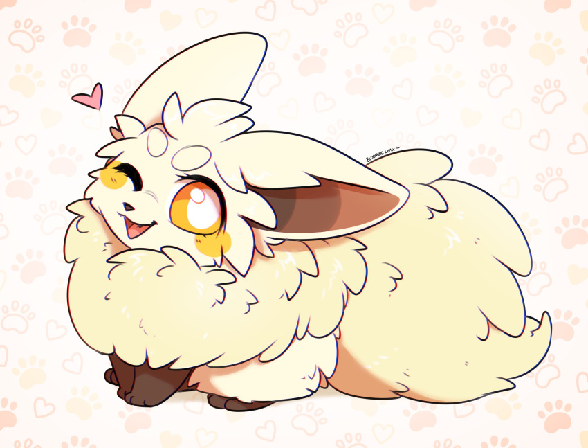 bloominglynx, blush_stickers, cremis, full_body, heart, highres, looking_at_viewer, no_humans