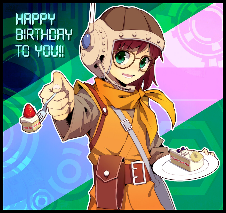 1girl, bag, belt, belt_pouch, cake, chrono_trigger, food, fork