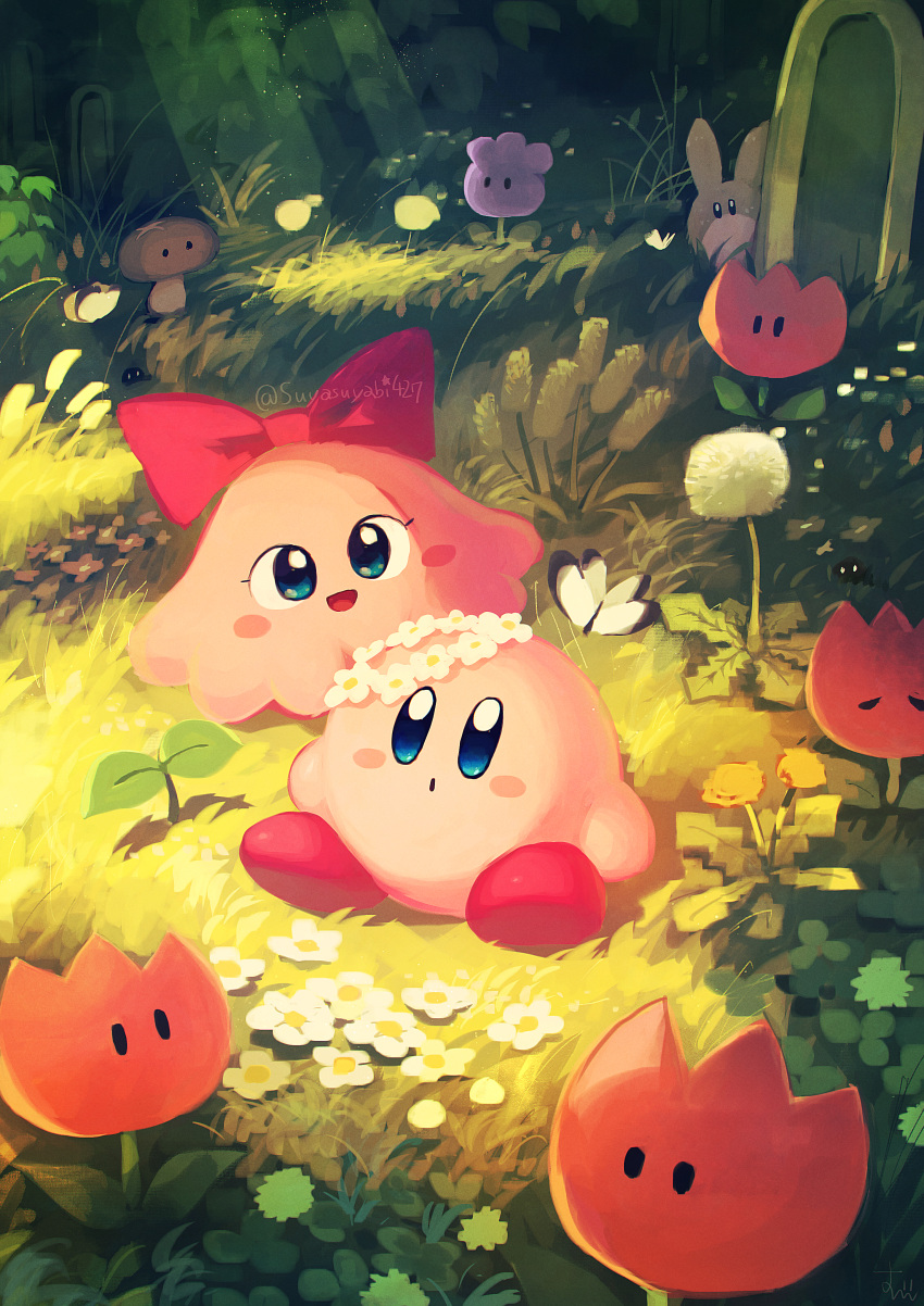:d, :o, absurdres, artist_name, blue_eyes, blue_flower, blush, blush_stickers