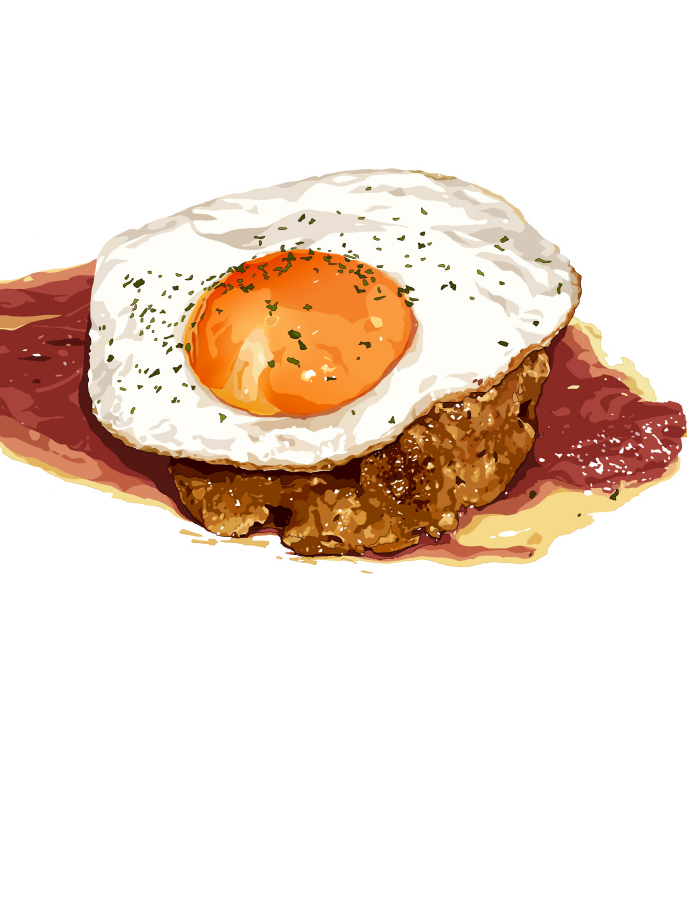 egg_(food), food, food_focus, fried_egg, hamburger_steak, matsuyama_kojika, meat, no_humans