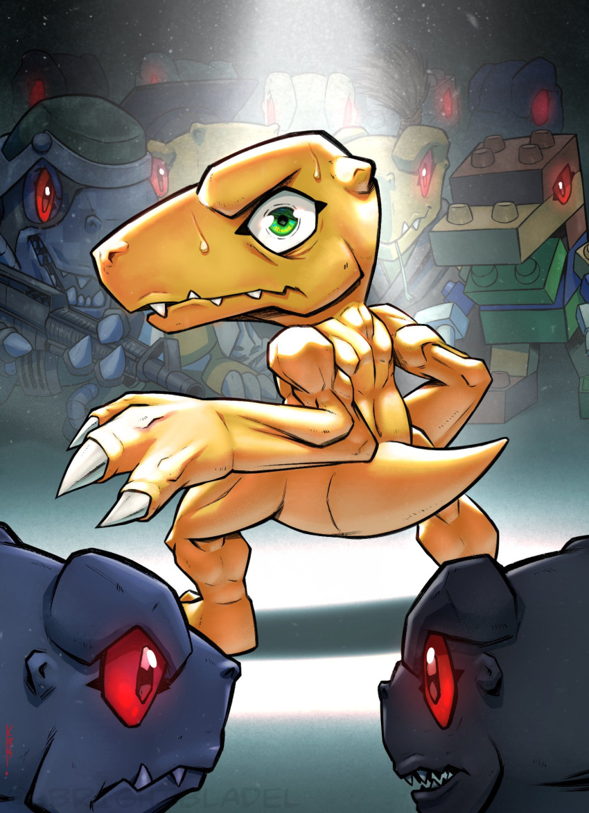 agumon, agumon_(black), agumon_(black)_(digimon_savers), agumon_(black)_x-antibody, agumon_hakase, bushiagumon, claws, commandramon