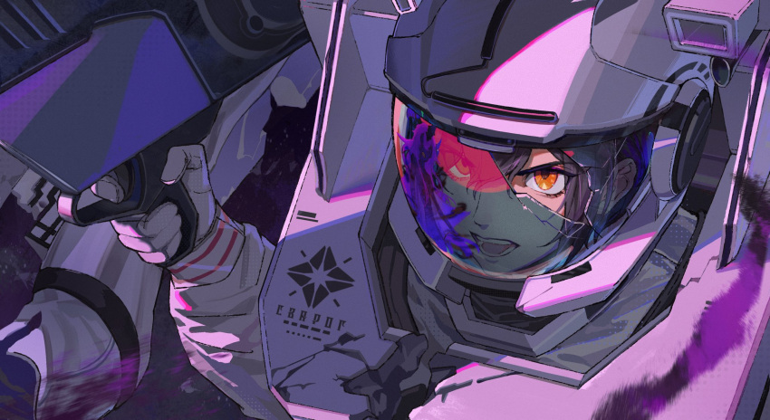 1girl, astronaut, girls'_frontline_neural_cloud, girls_frontline, gun, gwendolynstore, helmet, highres
