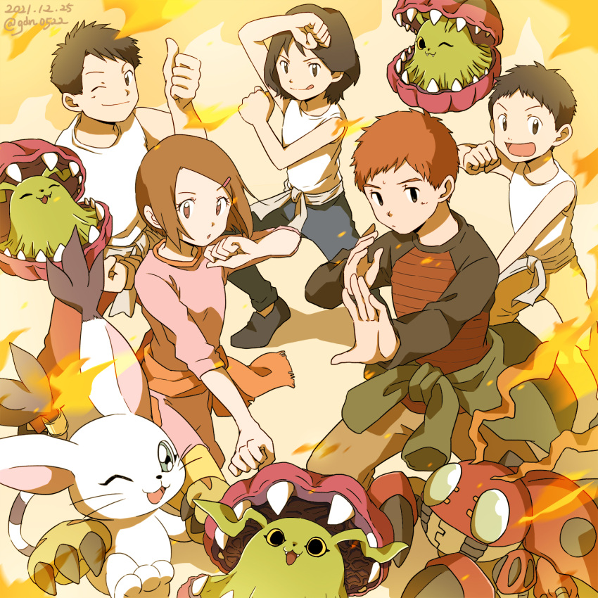 antennae, bug, cat, digimon, digimon_adventure_02, fang, fighting_stance, gdn0522