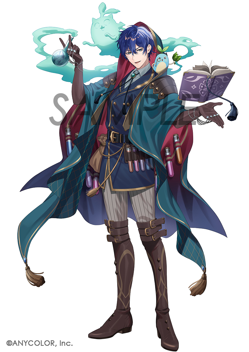 1boy, animal_on_shoulder, aqua_cloak, aqua_eyes, belt, belt_boots, belt_buckle, belt_pouch