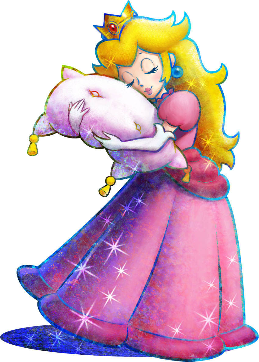 1girl, artist_request, blonde_hair, closed_eyes, closed_mouth, collared_dress, crown, dress