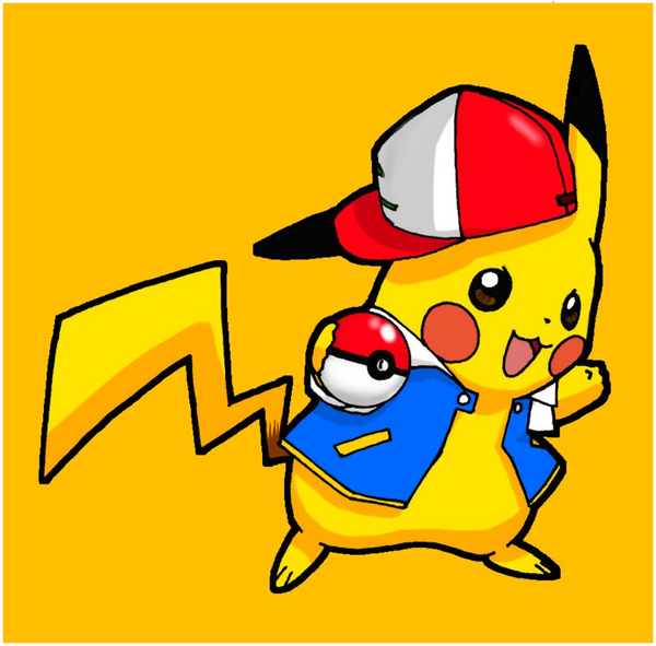 hat, holding, holding_poke_ball, pikachu, pokachuu, poke_ball, pokemon, pokemon_(anime)