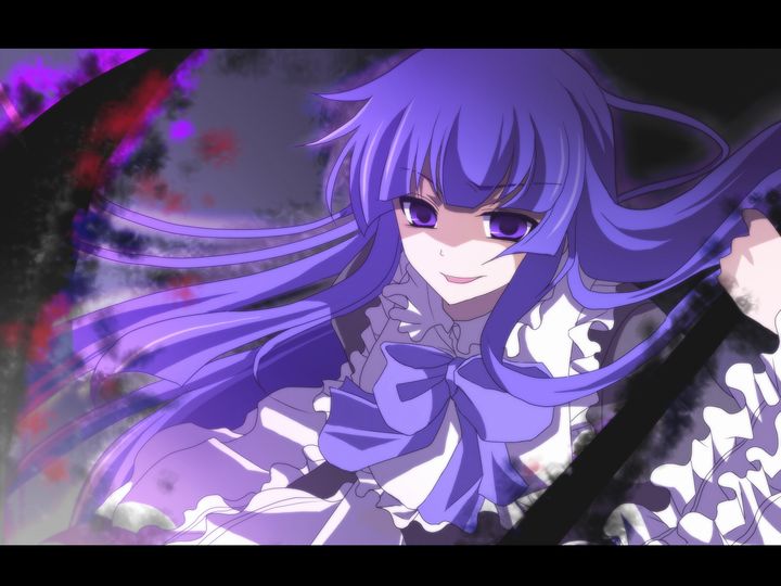 bow, dress, evil_grin, evil_smile, frederica_bernkastel, frills, grin, letterboxed