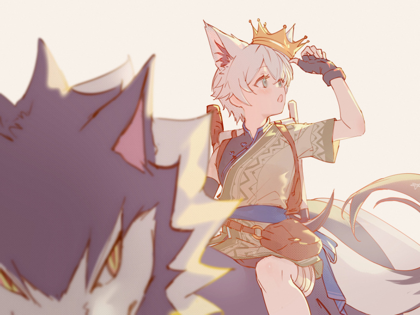 1girl, :o, absurdres, adjusting_clothes, adjusting_headwear, alternate_costume, alternate_hairstyle, animal_ears