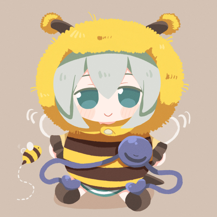 1girl, alternate_costume, antennae, arthropod_girl, bee, bee_costume, bee_girl, bee_wings