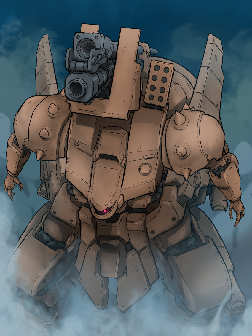 absurdres, from_above, gundam, gundam_0083, highres, howitzer, looking_at_viewer, mecha