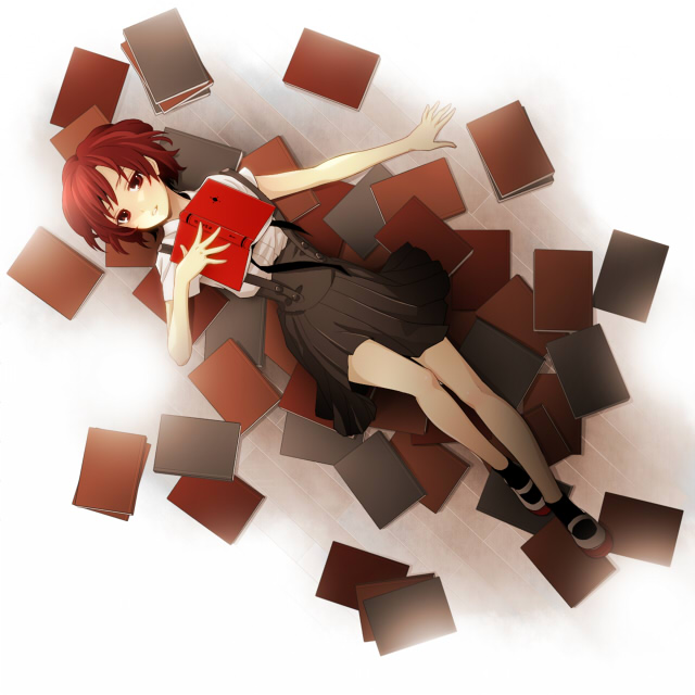 brown_hair, doutoku_no_jukai_(vocaloid), forest_of_moral_(vocaloid), meiko, short_hair, skirt, solo, uniform, vocaloid, young