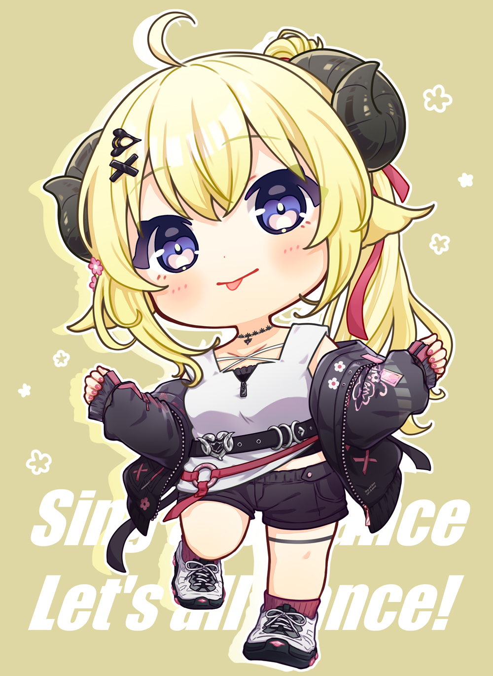 1girl, :p, ahoge, animal_ears, ashikawa_shiho, black_jacket, black_shorts, blonde_hair