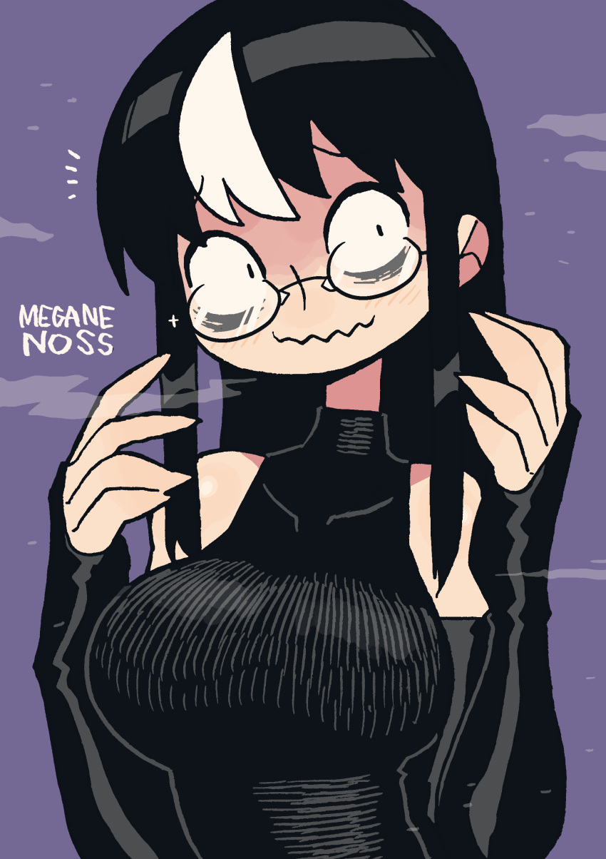 1girl, absurdres, bags_under_eyes, bare_shoulders, black_gloves, black_hair, breasts, commentary_request