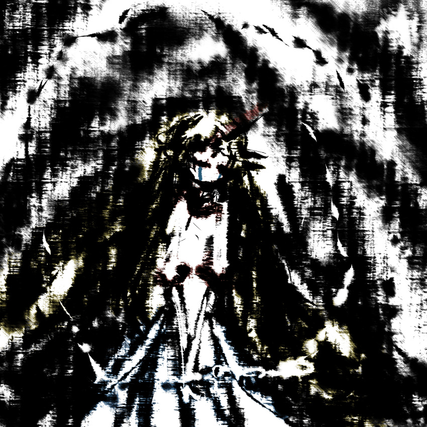 arms_in_front, bad_id, closed_eyes, f7(eiki), highres, horn, horns, hoshiguma_yuugi, tears, touhou, v_arms