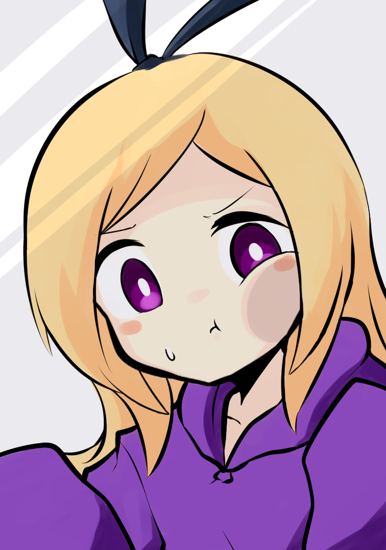 1girl, :t, against_fourth_wall, against_glass, akagami_(feat_akagami), black_bow, blonde_hair, blush_stickers