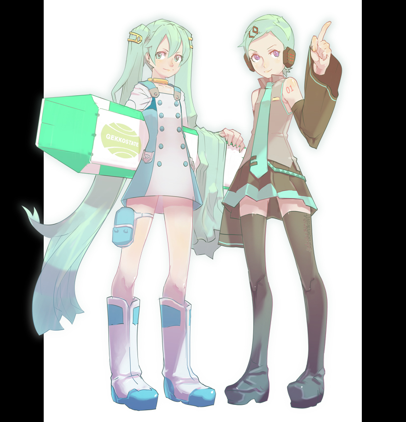 black_legwear, black_thighhighs, boots, cosplay, costume_switch, crossover, detached_sleeves, eureka