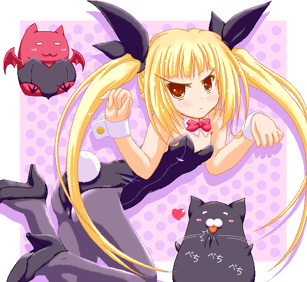 blazblue, blonde_hair, bunny_girl, bunny_tail, gii, leotard, long_hair, marimo_(artist)