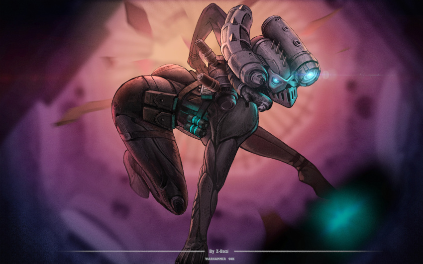 1girl, artificial_eye, artist_name, assassin, belt, black_bodysuit, blue_eyes, blurry