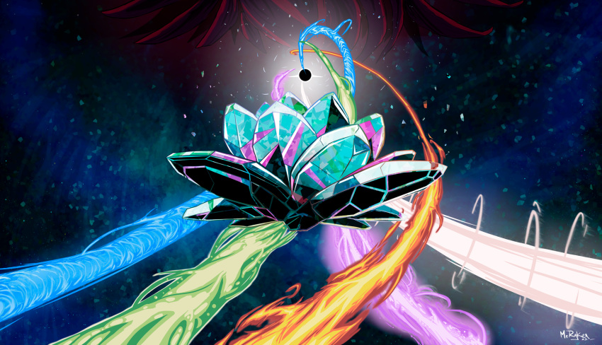 black_hole, commentary, commission, elements, energy_beam, english_commentary, fire, flower